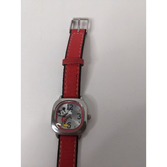 Disney Mickey Mouse Watch with Square Watch Face and Red Band - Picture 6 of 7